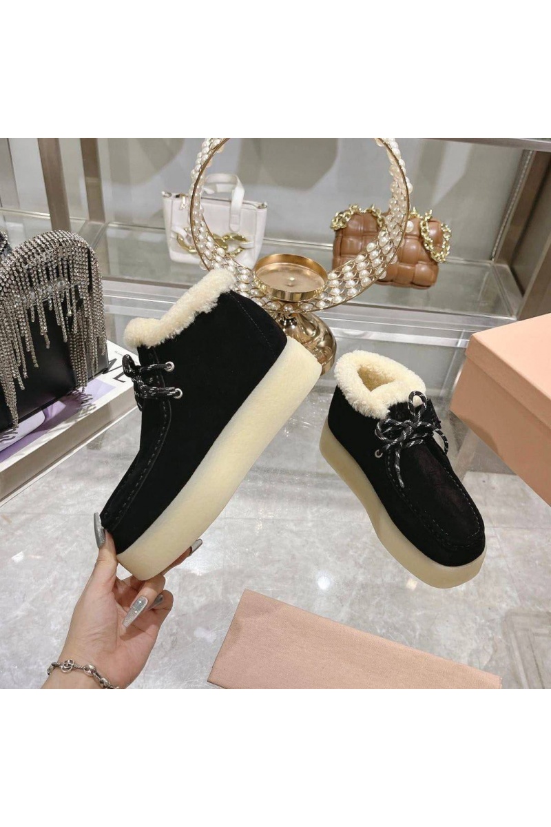 MIU MIU Женские замшевые лоферы с мехом premium