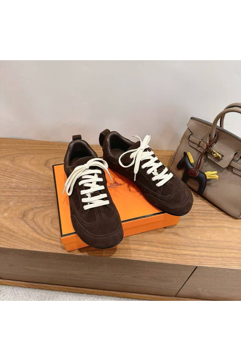 Hermes Женские замшевые кроссовки Master Tenis Master premium