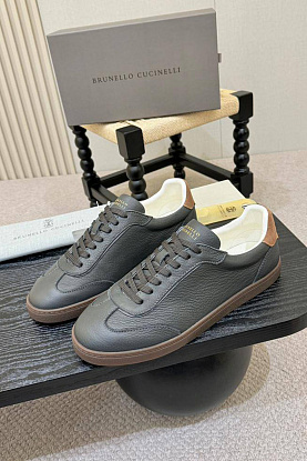 Кожаные кроссовки low-top - Grey