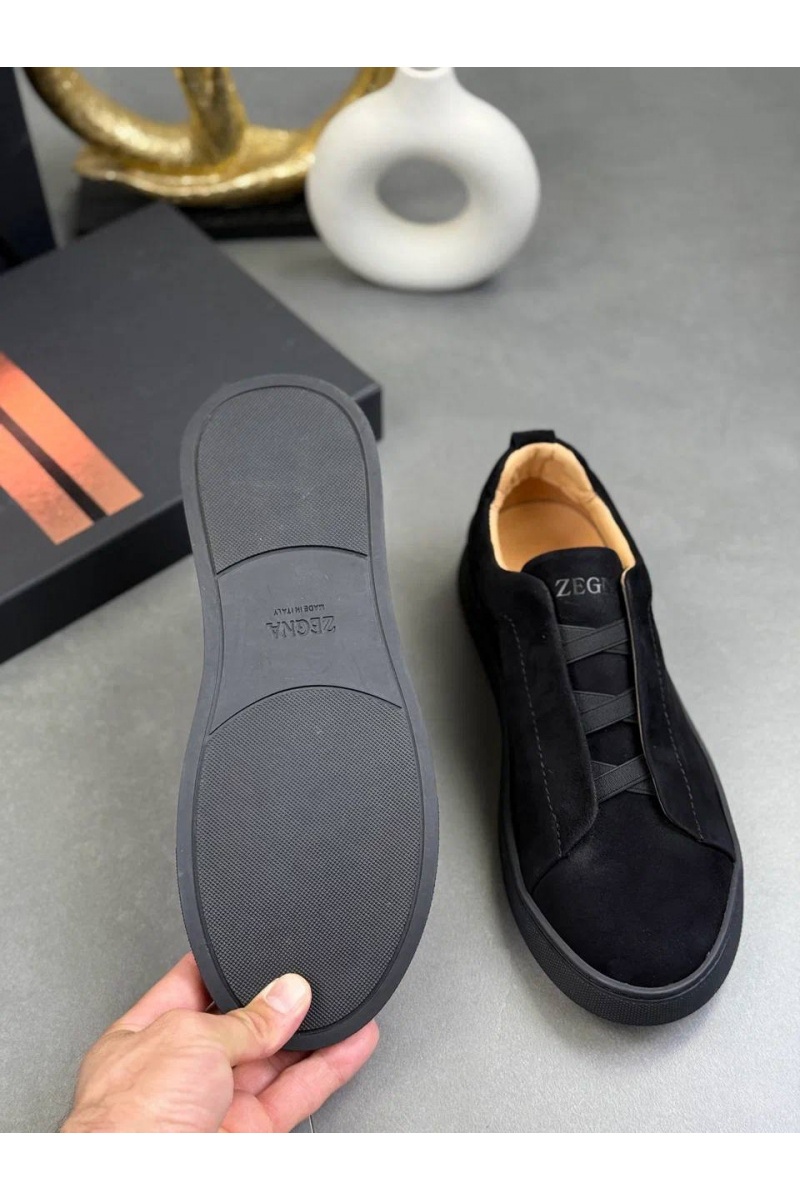 Zegna Замшевые кроссовки Triple Stitch