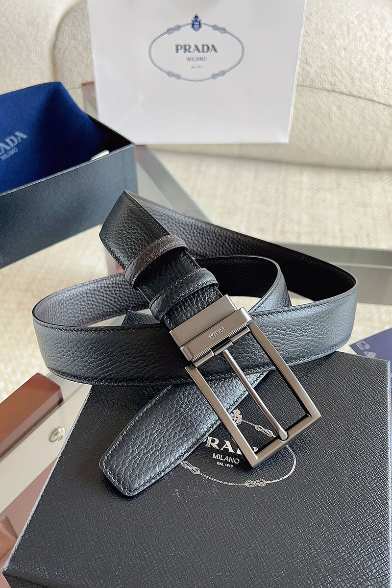 Prada Двусторонний кожаный ремень premium