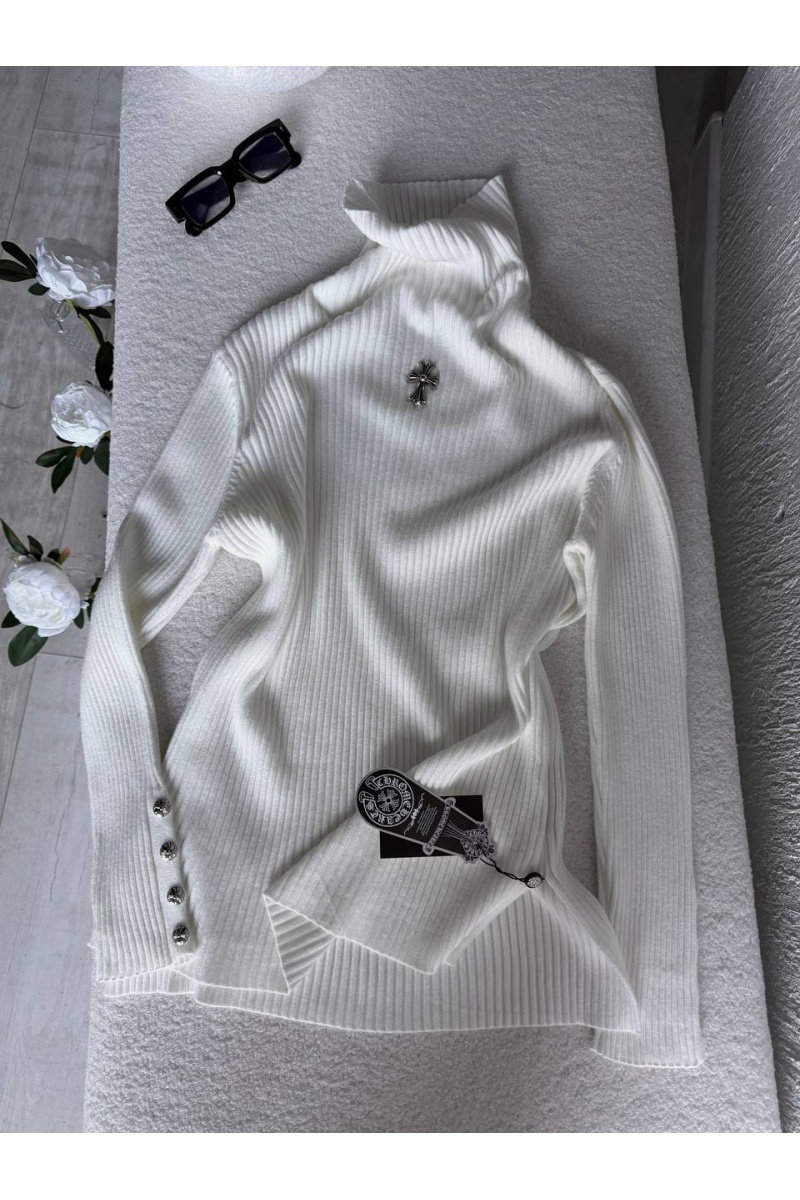 Chrome Hearts Белая женская водолазка premium