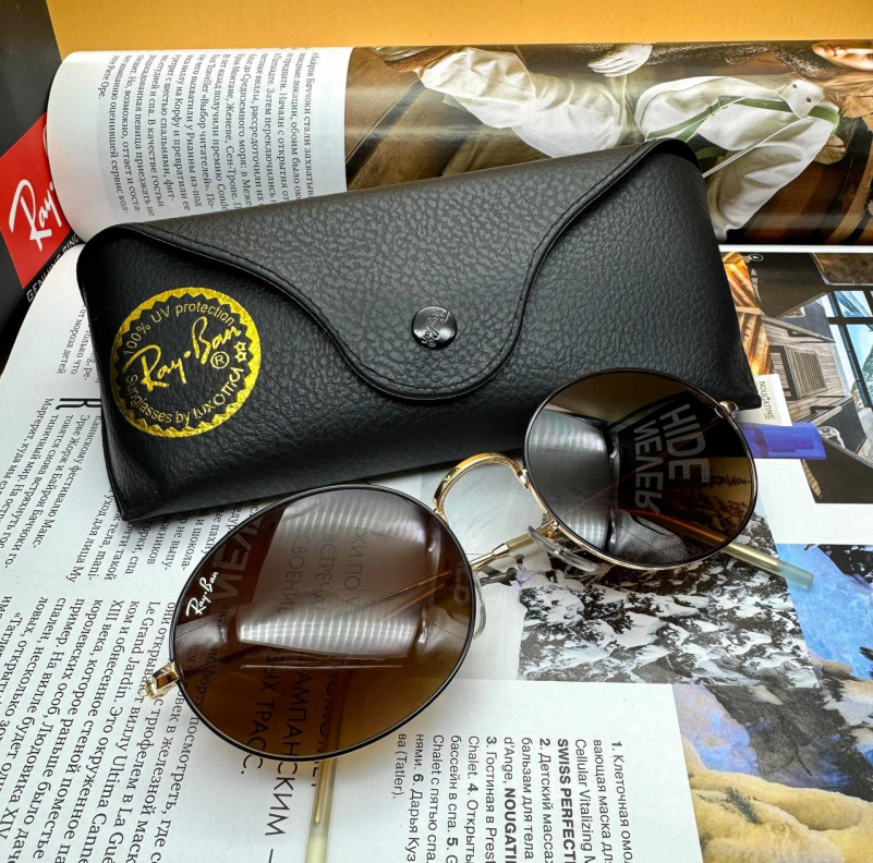 Ray Ban Солнцезащитные очки Oval Metal - Brown