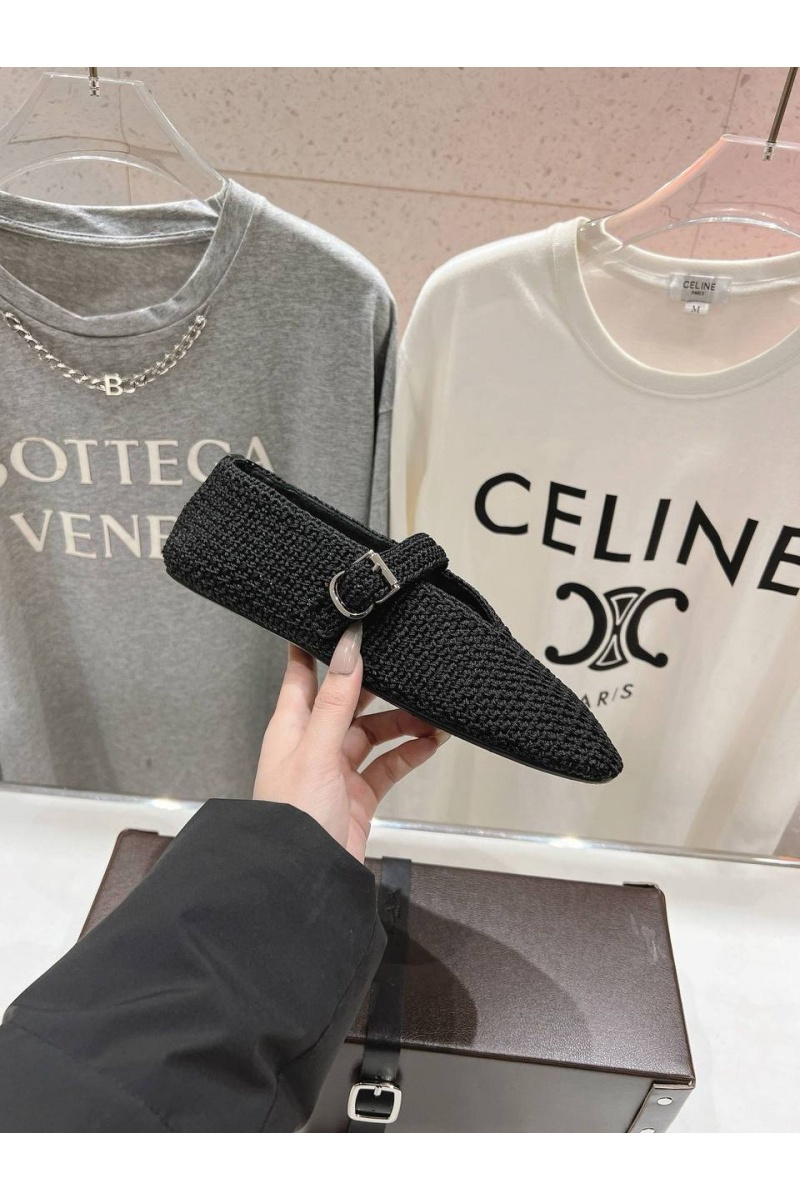 Designer Clothing Женские плетёные балетки ALaia Premium - Black