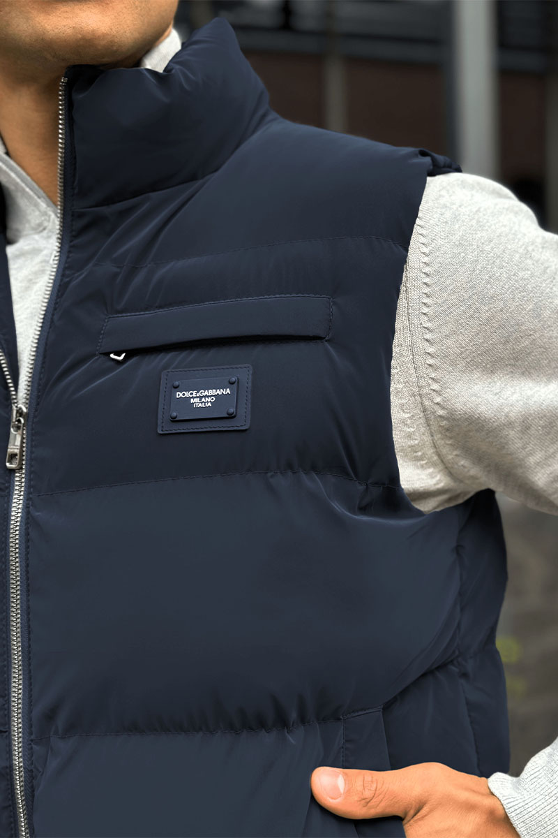 Dоlсе & Gаbbаnа Мужской синий жилет logo-plaque 