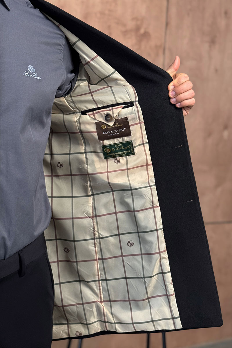 Loro Piana Мужское пальто чёрного цвета 