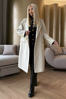 Женское шерстяное пальто Premium - Beige