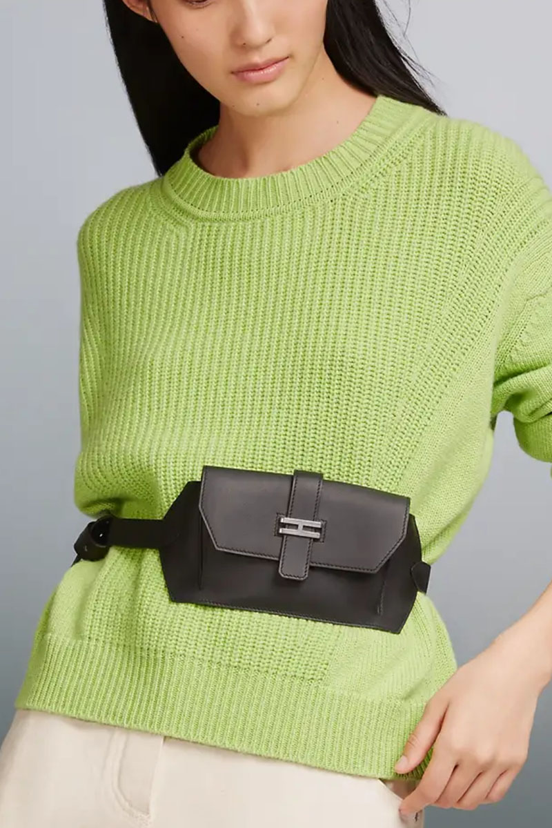 Hermes Кожаный ремень Elan Pocket 24x12 см - Black / Silver