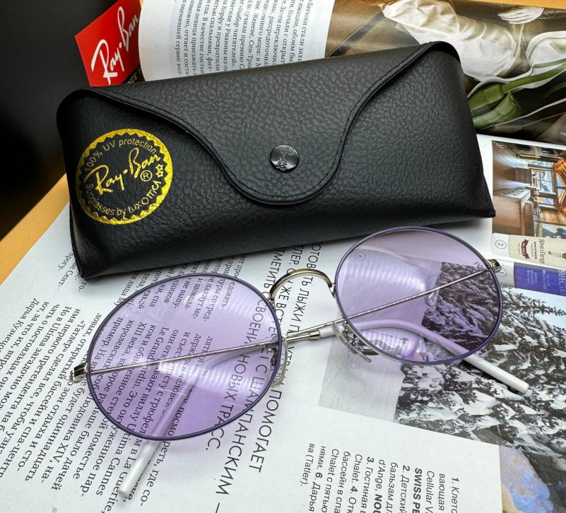 Ray Ban Солнцезащитные очки Oval Metal - Purple