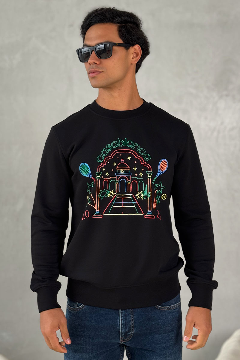 Casablanca Чёрный свитшот Rainbow Crayon Temple 