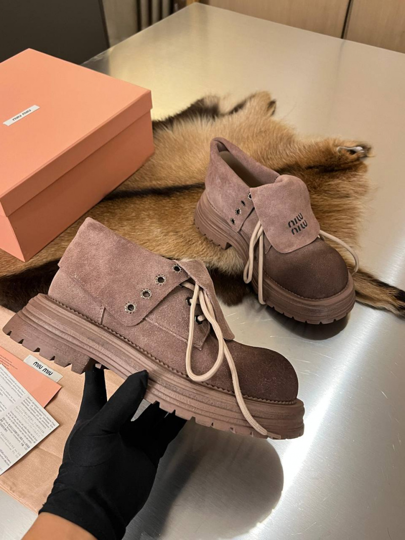 MIU MIU Женские замшевые ботинки Premium - Brown