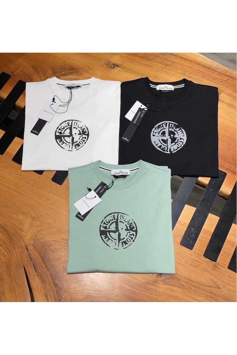 Stone Island Мужская футболка compass-print - Black 