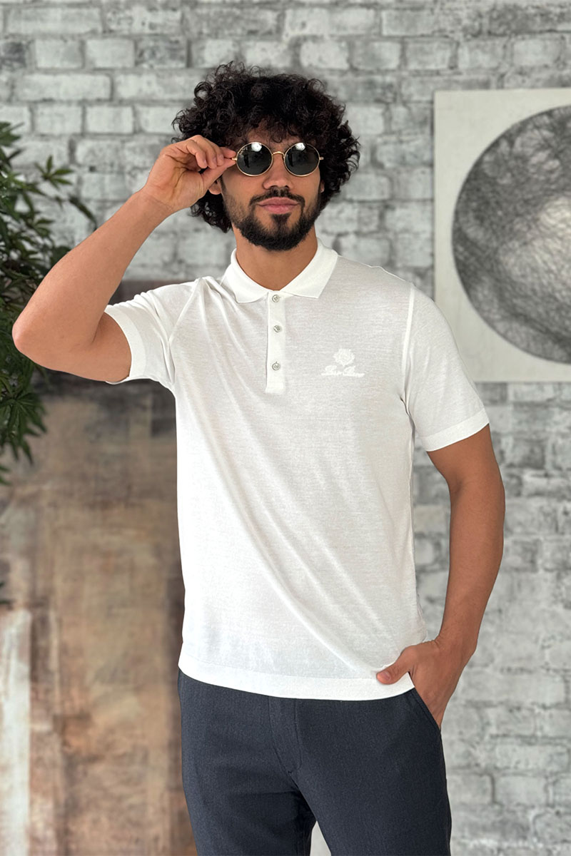 Loro Piana Мужское белое поло