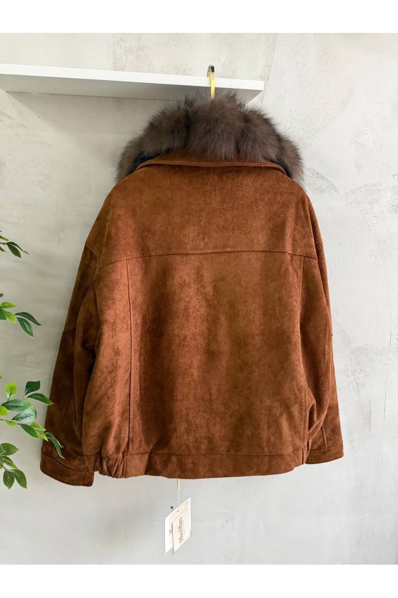 Max Mara Женский бомбер с натуральным мехом premium