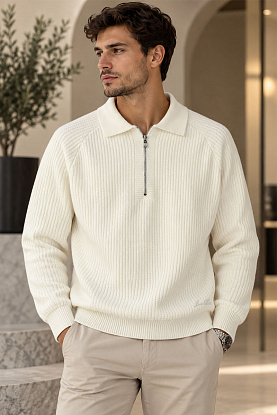 Мужской свитер premium - White