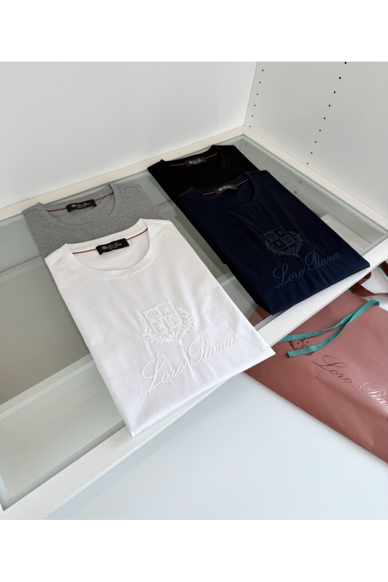 Loro Piana Мужская серая футболка premium
