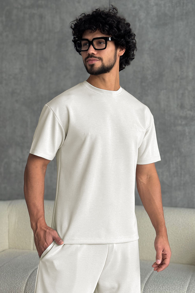 Loro Piana Мужская бежевая футболка 