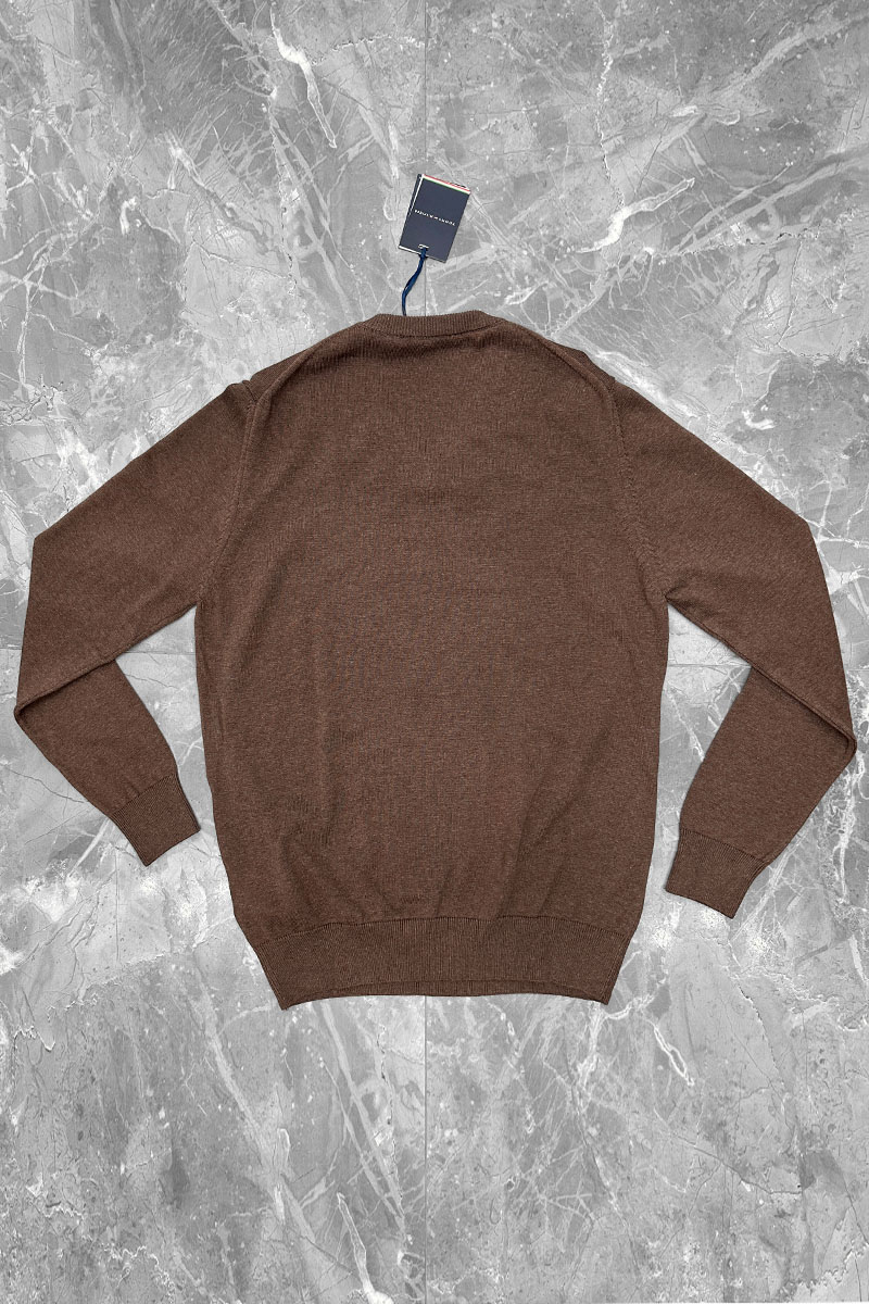 Tommy Hilfiger Мужской джемпер logo-embroidered - Brown
