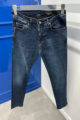 Мужские тёмно-синие джинсы logo-plaque