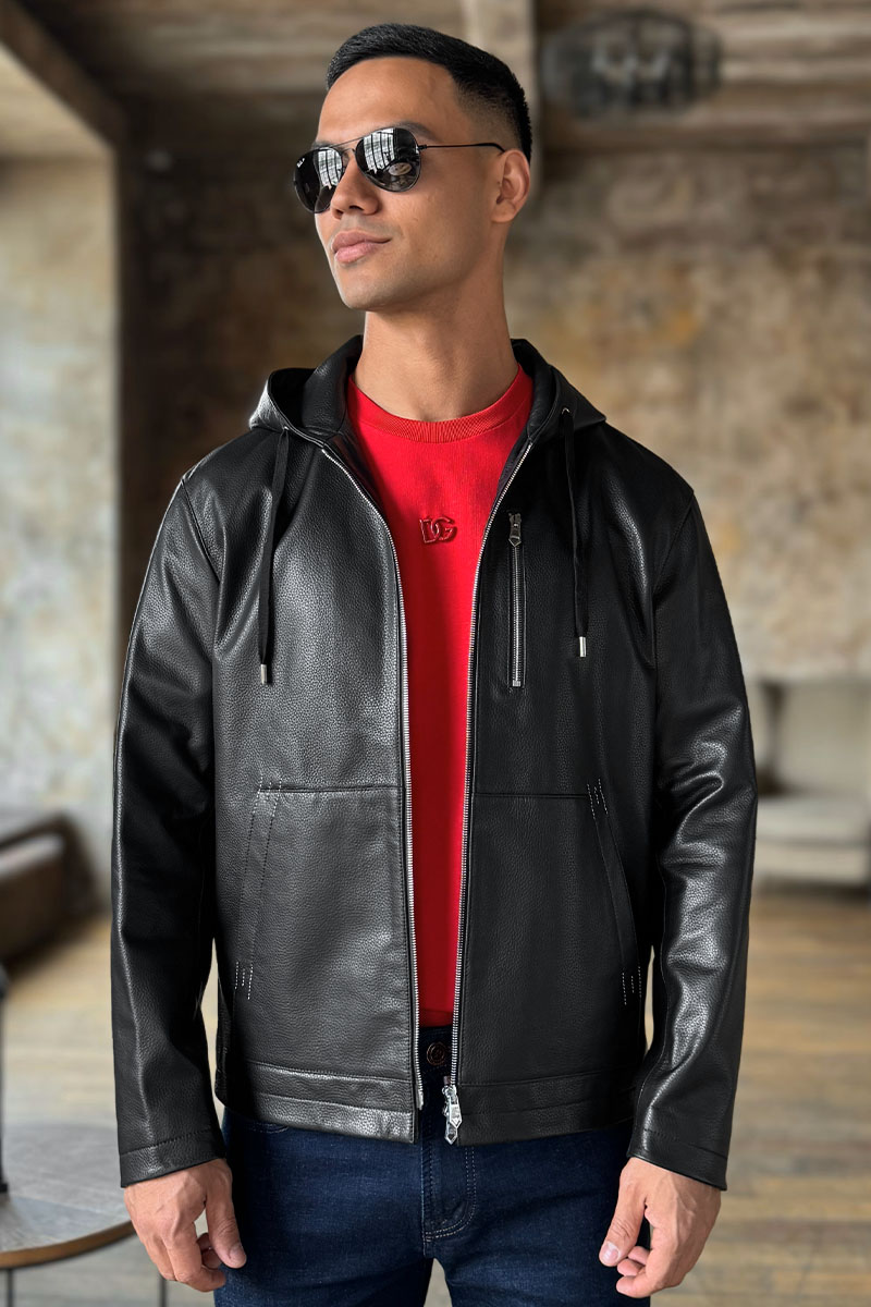 Hermes Мужская кожаная куртка  Premium 