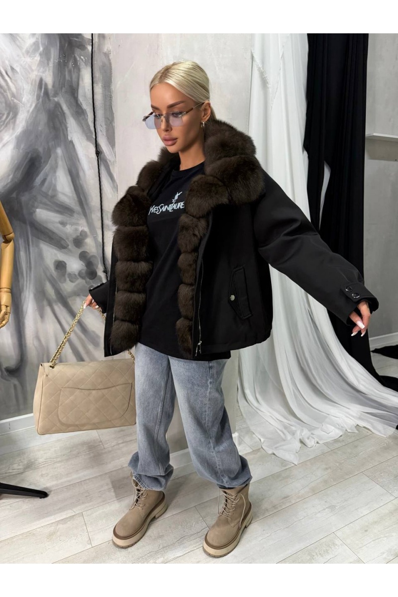 Max Mara Женская парка с натуральным мехом premium