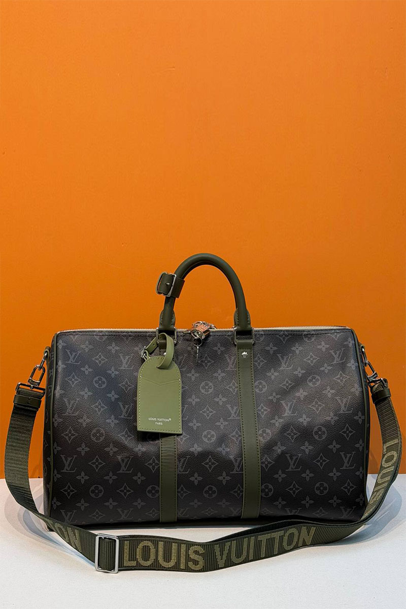 Lоuis Vuittоn Кожаная дорожная сумка Keepall Bandouliere premium 50x28x22 см