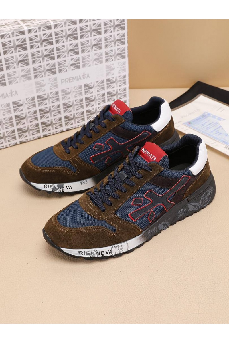 Premiata Комбинированные кроссовки Mick - Brown / Navy