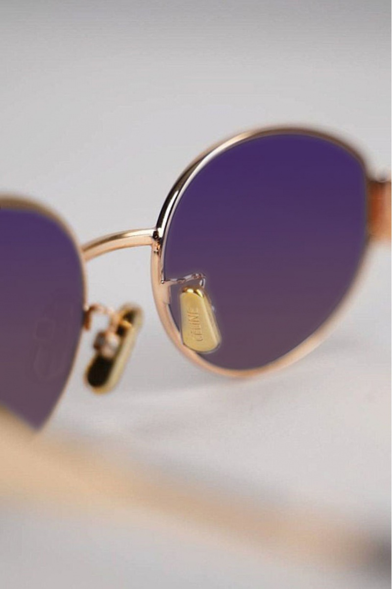 Celine Солнцезащитные очки Triomphe - Brown / Blue / Gold 