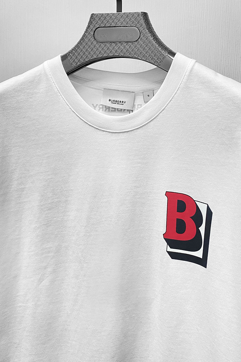 Burberry Мужская футболка 3D Logo - White