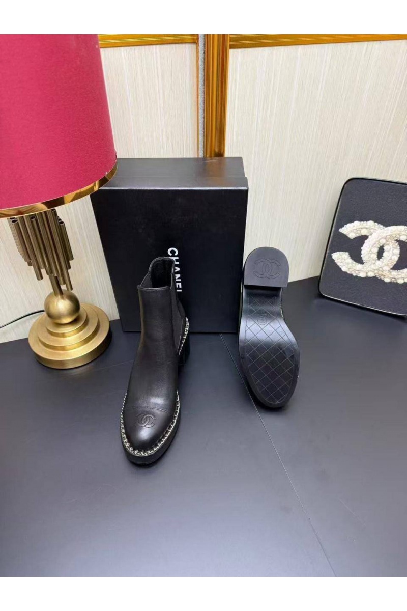 Chаnеl Женские кожаные сапоги 