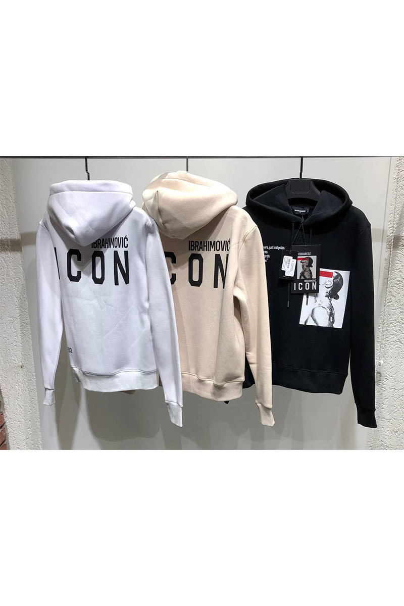 Dsquared2 Утеплённое худи на флисе Ibrahimovic "ICON" - Beige