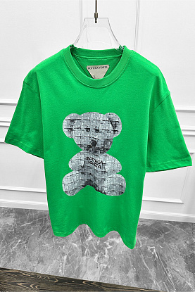 Зелёная оверсайз футболка Bear print