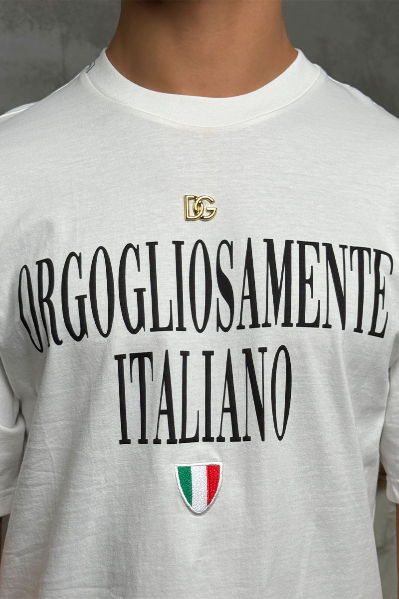 Dоlсе & Gаbbаnа Белая оверсайз футболка logo-plaque