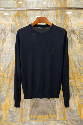 Мужской тёмно-синий джемпер premium