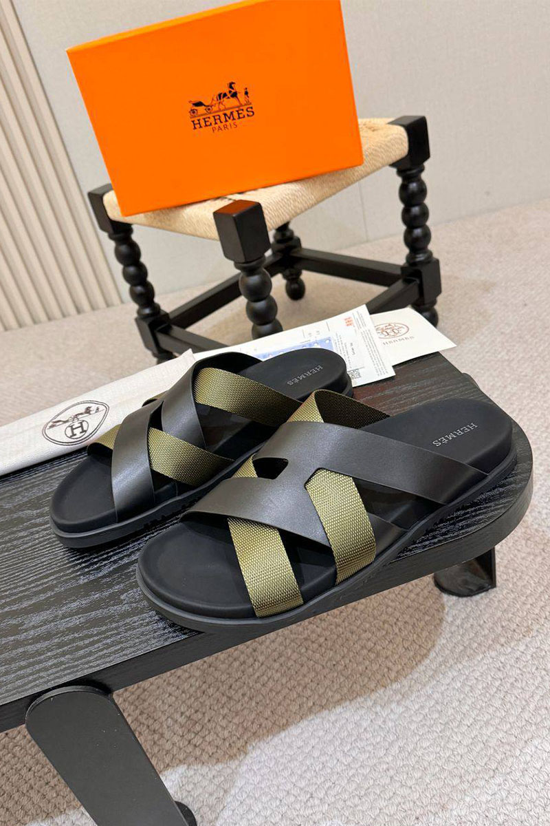 Hermes Кожаные шлёпанцы Kazimir 