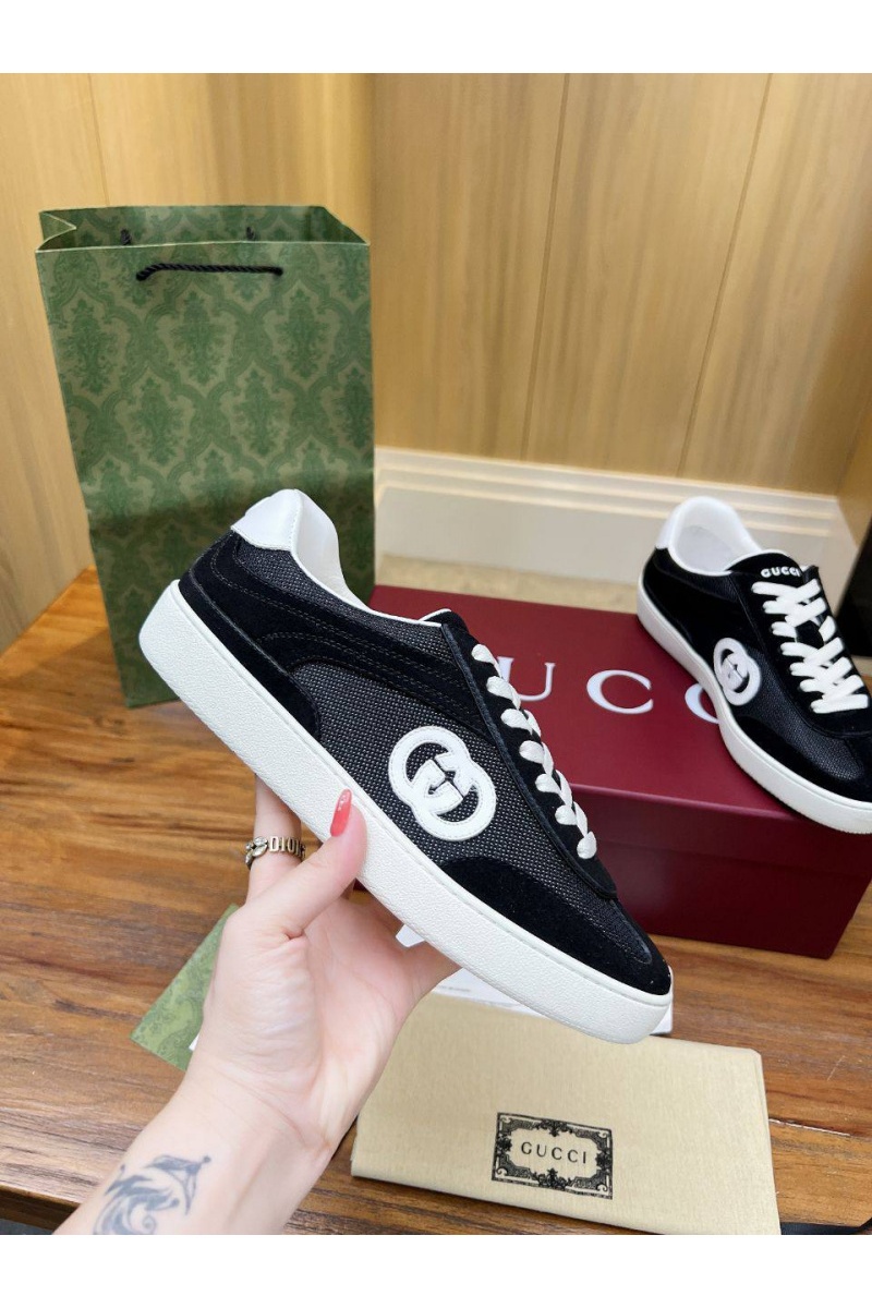 Gucci Женские замшевые кеды Premium - Black