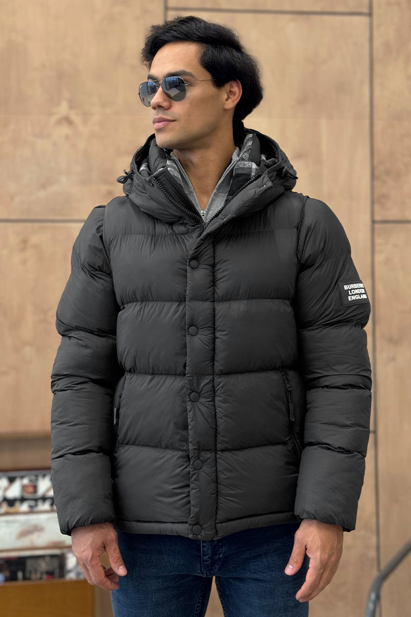 Burberry Серая куртка со съёмными рукавами Lockwell logo-patch