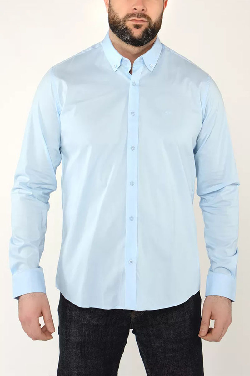 Emporio Armani EA7 Мужская голубая рубашка 