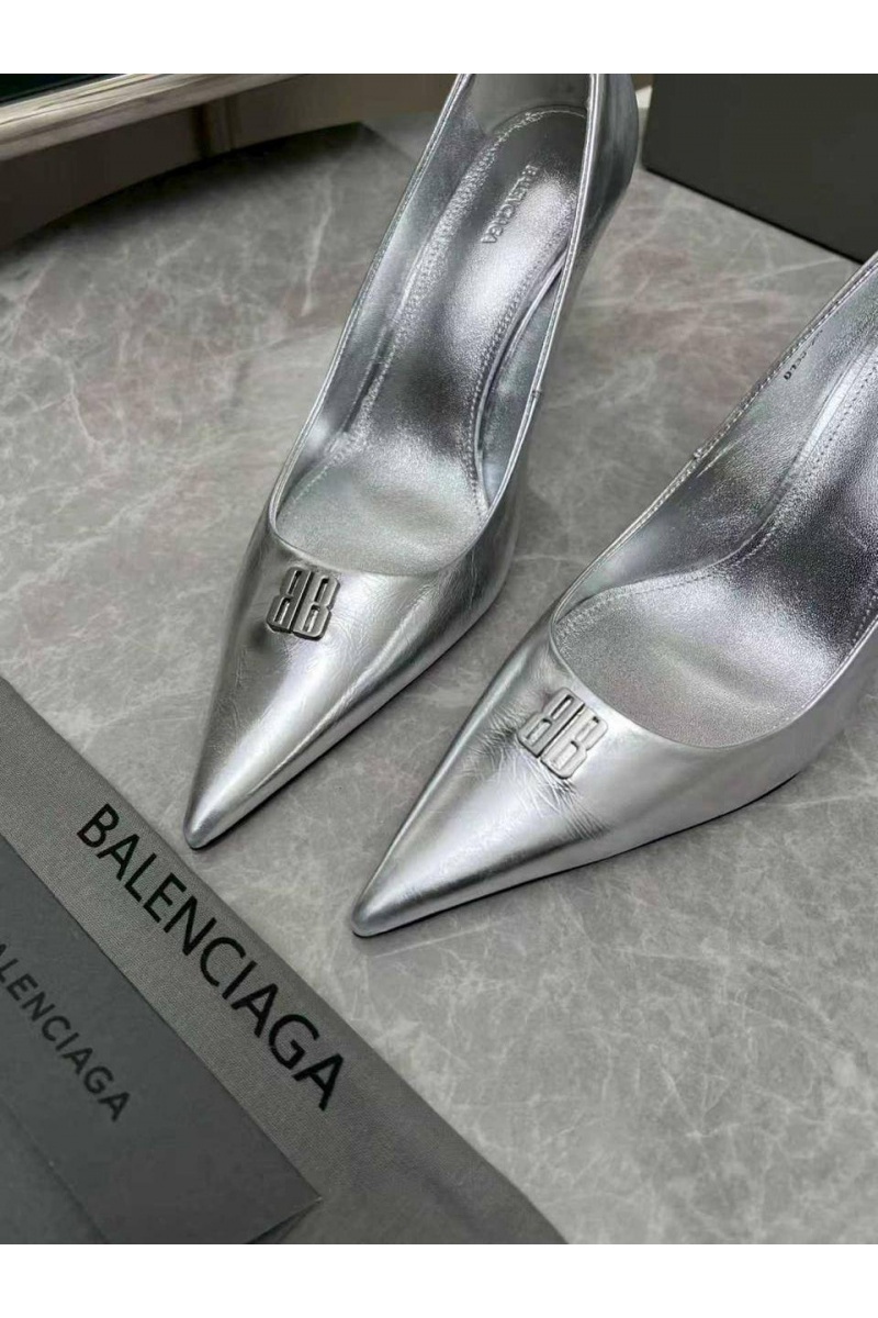 Balenciaga Женские кожаные туфли на каблуке premium