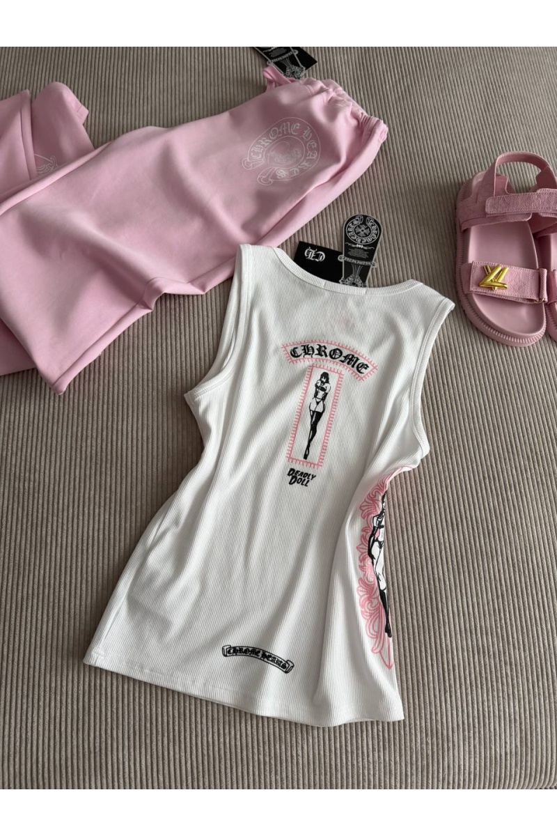 Chrome Hearts Женская белая майка premium