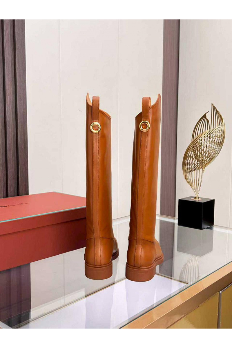Loro Piana Женские кожаные сапоги premium - Chestnut