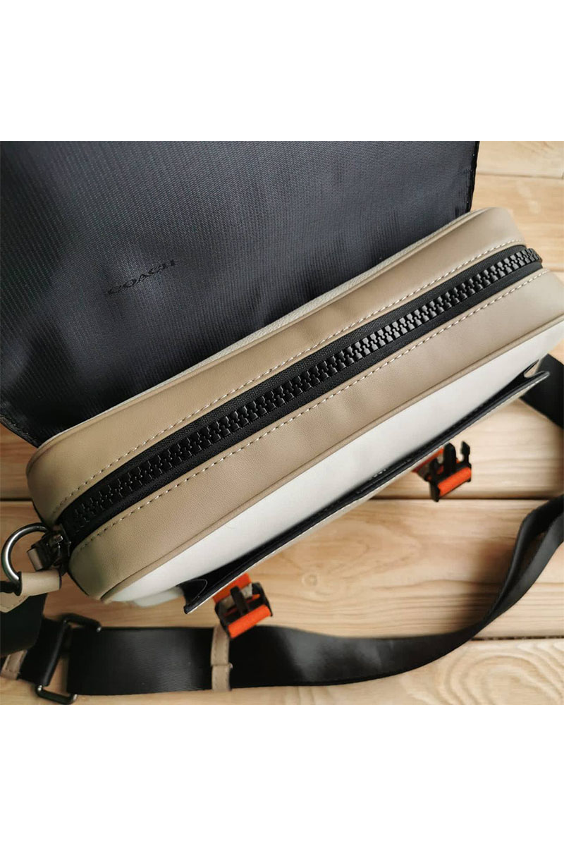Coach Кожаная сумка Coach Track - Colorblock 28x20 см