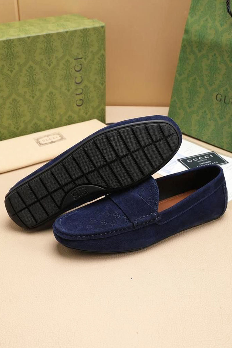 Gucci Мужские замшевые мокасины GG monogram