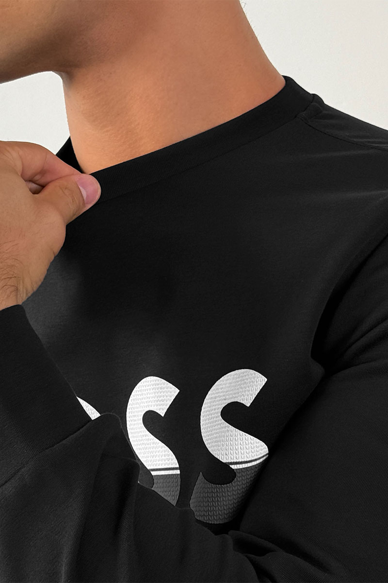 Hugо Воss Чёрный свитшот Salbo 1 Logo-print