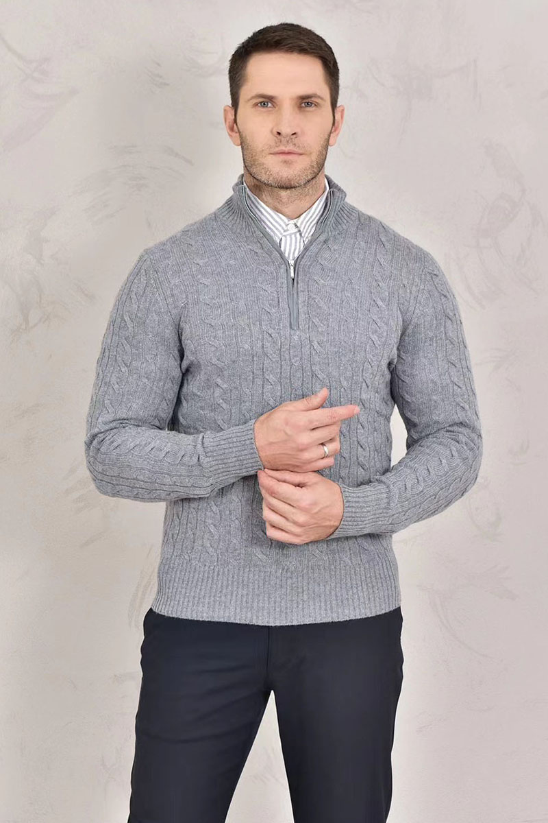 Loro Piana Кашемировый свитер Premium zip-neck - Grey