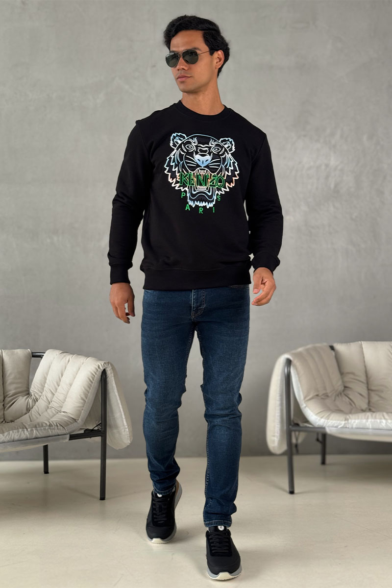 Kenzo Свитшот чёрного цвета Gradient Tiger