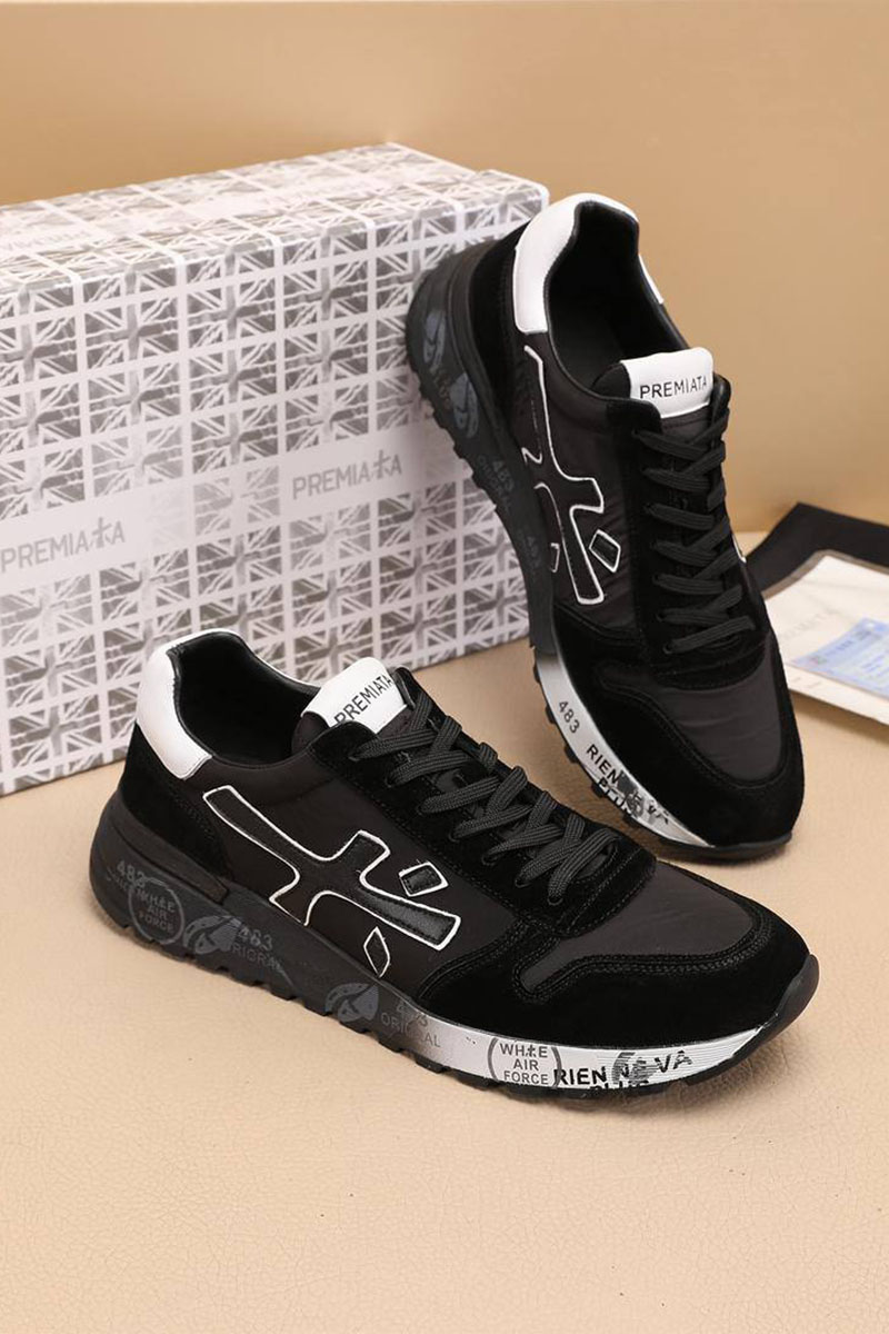Premiata Комбинированные кроссовки Mick - Black