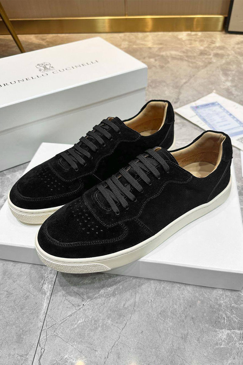 Designer Мужские замшевые кроссовки - Black