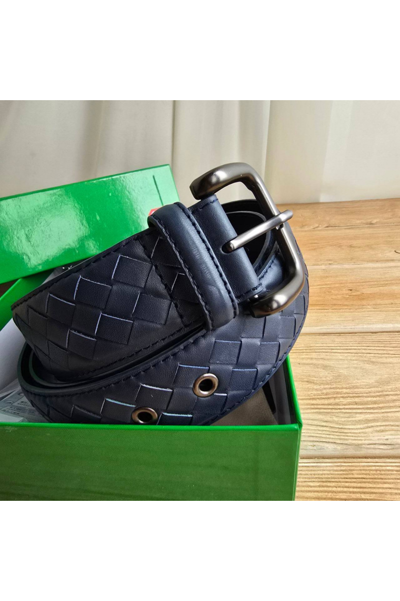 Bottega Veneta Кожаный синий ремень 
