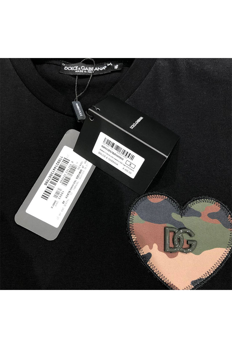 Dоlсе & Gаbbаnа Чёрная мужская футболка camouflage heart
